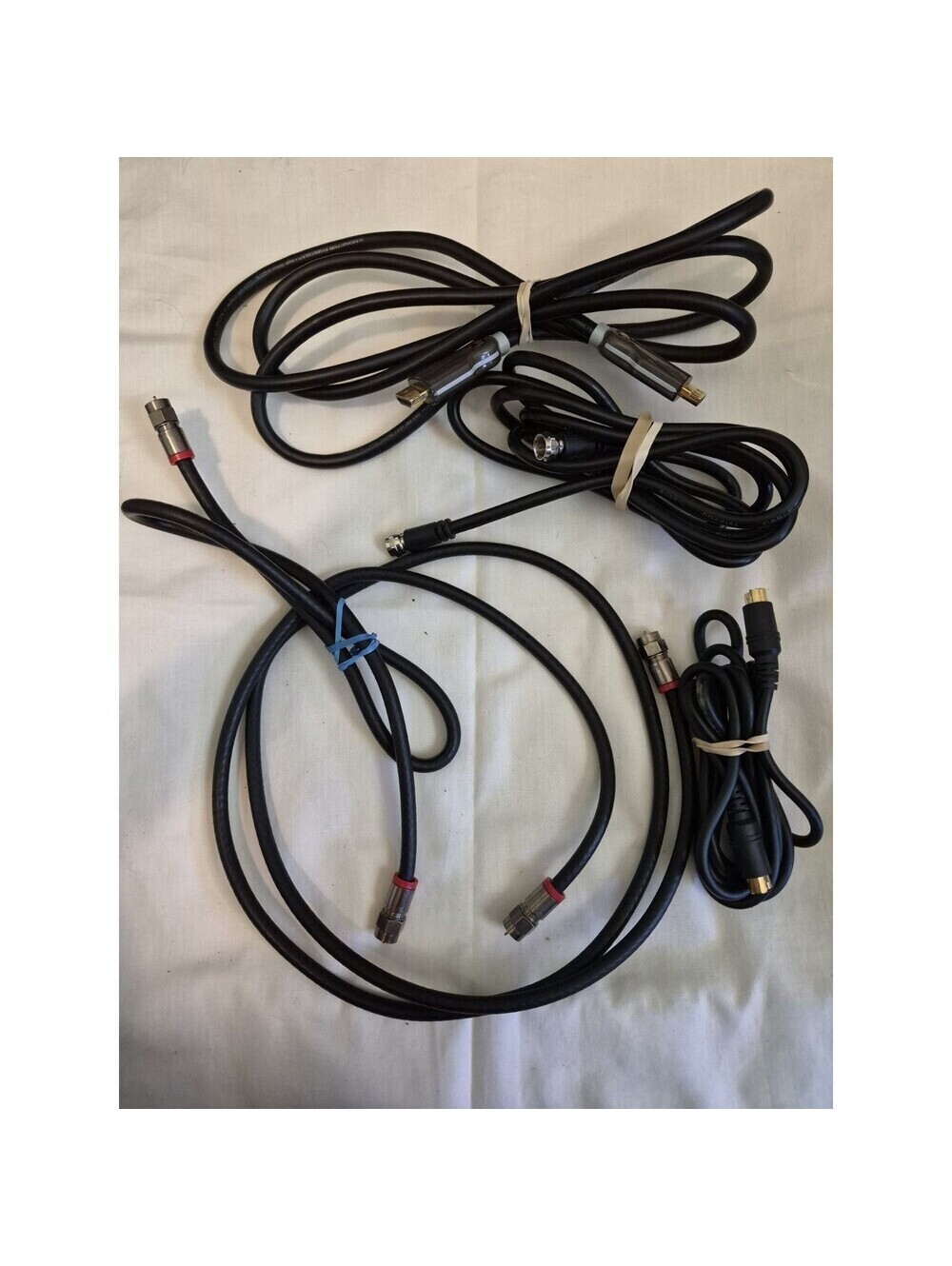 5 BNC Male to BNC Male Coaxial Cable Lot, Black 1:1 Universal Compatible